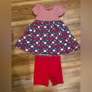 Cynthia Rowley Girls Back2School Apple Dress Size 7